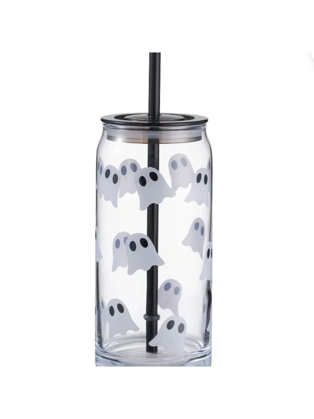 Way to Celebrate Glass 20oz Can Sipper Halloween Ghost, 2